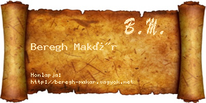 Beregh Makár névjegykártya